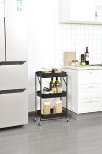 Trillevogn med skuffer til bad og kjøkken, sammenleggbar