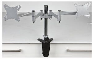 TV/monitorfäste för bordsmontering av 2 skärmar, Exibel