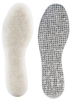 Isolerande iläggssulor aluminium/ull, klippbara, 1 par