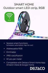 Deltaco Smart LED-valonauha neon RGB ulos, 2 x 5 m