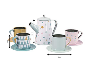 Lasten teeastiasto peltiä, 9 osaa, yli 3-vuotiaille