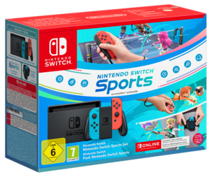 Nintendo Switch Sports Set Konsoli, jossa pelejä ja tarvikkeita
