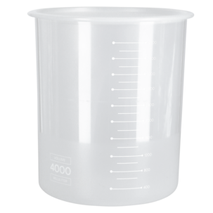 Plastbokser med lokk og volummarkering, 4-pakning