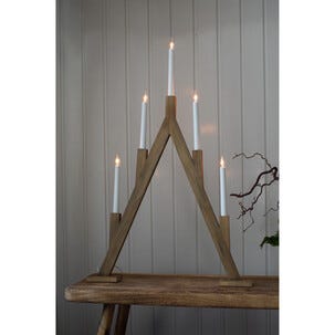 Markslöjd Bjurfors adventsstake i tre 5 LED, 76,5 cm