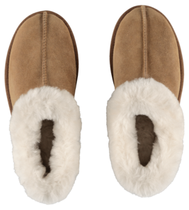 Varma innetofflor mocka dam och herr, beige