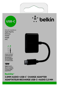 Belkin RockStar 3.5mm Audio + USB-C adapter