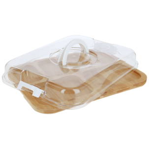 Serveringsbricka i bambu med lock, 39 cm