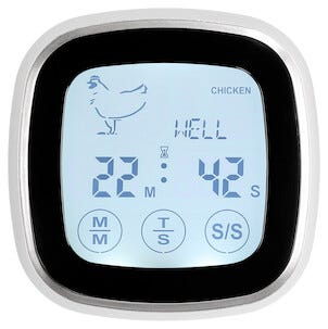 Digital stektermometer med LCD-display och timer
