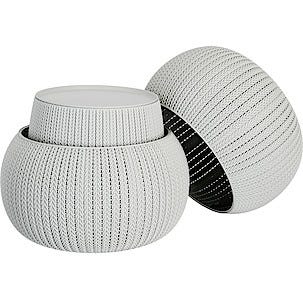 Bord med två puffar, Keter Knit Collection