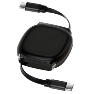 Uttrekkbar USB-C- til USB-C-kabel, 90 cm