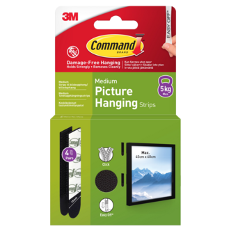 Command tavelupphängning självhäftande, 5 kg, 4-pack