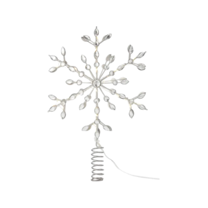 Toppstjärna julgran silver med belysning, 28 cm