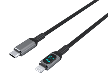 USB-C- til Lightning-kabel med display, 1 m