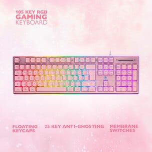 Deltaco Gaming GAM-021-RGB-P tangentbord, rosa