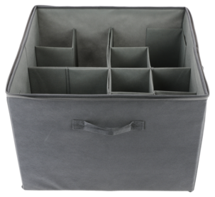 Kenkälaatikko kangasta, säädettävät lokerot, 44,5 x 44,5 x 32 cm