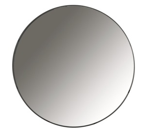 Stort rund speil i svart ramme, 75 cm