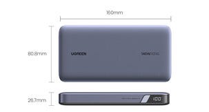 Ugreen Nexode powerbank 25 000 mAh 145 W, 3 porter