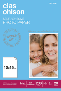 Clas Ohlson selvklebende fotopapir 