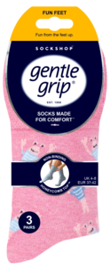 SockShop Gentle Grip sokker, 37–42, 3-pakning