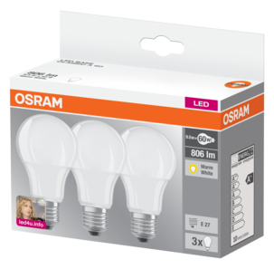 Osram LED Classic lyspære E27 3-pack 