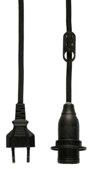 Pæresokkel med tekstiltrukket ledning, E14