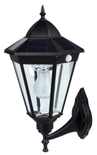 Seinävalaisin, jossa aurinkokenno ja liiketunnistin