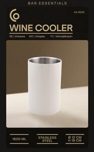 Vinkylare ishink flaska, rostfritt stål, 12 x 19 cm