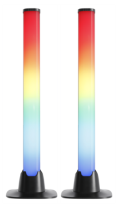 2 ljuspelare med färgeffekter