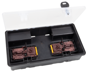 SafeTrap musfälla med 2 Snap-trap-fällor mot mus