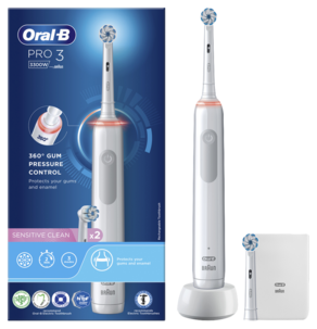 Oral-B PRO3 3300W Sähköhammasharja Sensitive Clean, 3 harjaustilaa