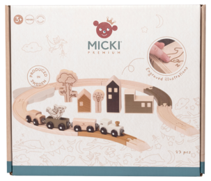 Micki Perinteinen junarata puuta, 23 osaa, yli 3-vuotiaille