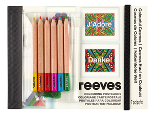 Målarbok Vykort med pennor, Reeves Colourful Cosmos