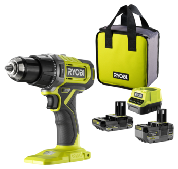 Ryobi skruvdragare med slag, 2 batterier RPD18-2C42S