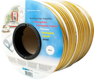 Tätningslist P-profil vit, 3-5 mm 100 m, Stokvis Tapes