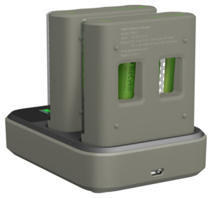 Akkulaturi ja 8 akkuparistoa, GP ReCyko