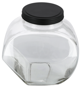 Stor glasburk med skruvlock, lutande, 3,8 l