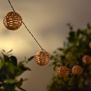 Aurinkokennovaloketju polyrottinki, 10 lamppua, 5,8 m