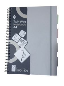 Vihko vaaleanharmaa 4 välilehteä, FSC-merkitty