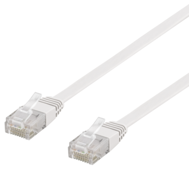 Deltaco Flat Verkkokaapeli CAT-6, suojaamaton, valkoinen