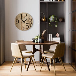 Stor veggklokke i FSC-merket tre, 57 cm