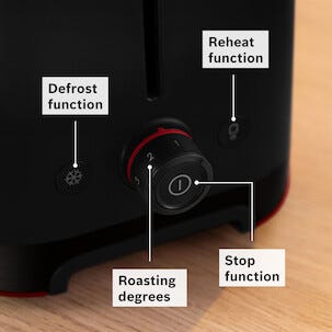 Bosch MyMoment brödrost 2 skivor, svart, TAT3M123