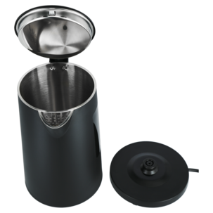 Vedenkeitin lämpötilansäädöllä musta 1,5 l