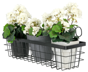 Kukkakori mustaa metallia, iso