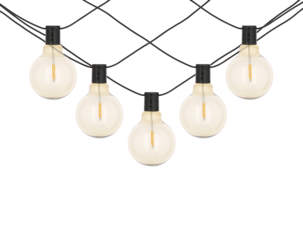 Ljusslinga utomhus solcell glödlampor glob, 5,4 m