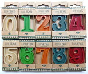 Tårtljus av bivax, siffror