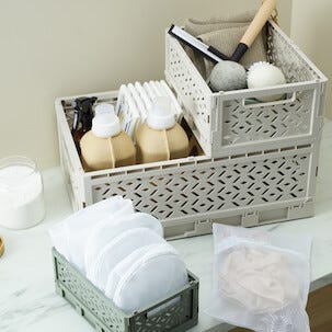 Sammenleggbar boks av resirkulert plast, XS 16,5 x 12 x 8 cm