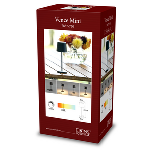 Konstsmide Vence Ladattava pöytävalaisin, USB