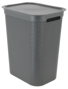 Stor tvättkorg med lock och handtag, 50 l