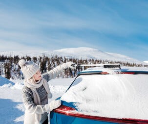 Kungs Tele-is snöborste bil med isskrapa, teleskop 77-105 cm