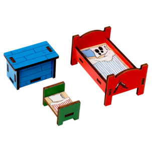 Pippi Pitkätossu Huonekalusetti makuuhuone, yli 3-vuotiaille